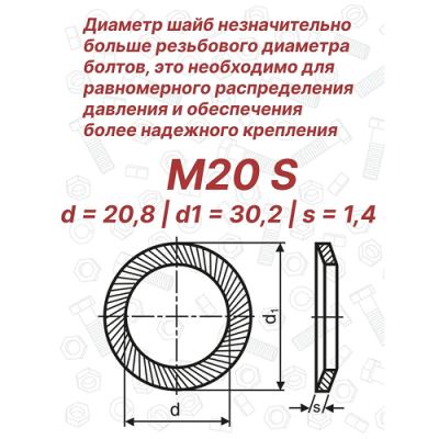 Шайба стопорная М20 DIN 9250 Schnorr S